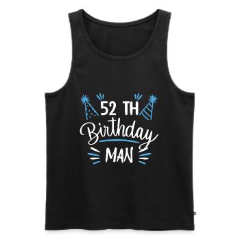 52 years - birthday gift 52 years - Men's Premium Organic Tank Top - black - Front - Michal (187cm)