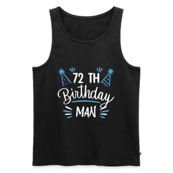 72 ans - cadeau d'anniversaire 72 ans - Débardeur bio Premium Homme - noir - Devant - AI Model Male 178 light (178cm)
