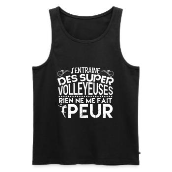 Volleyball coach Entraineur coach Volleyball !! - Débardeur bio Premium Homme - noir - Devant - AI Model Male 178 light (178cm)