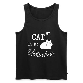 My Cat is my Valentine - Männer Premium Bio Tank Top - Schwarz - Vorne - Michal (187cm)