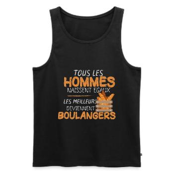 Homme - Boulanger - Boulangerie - Meilleur - Drôle - Débardeur bio Premium Homme - noir - Devant - Michal (187cm)