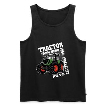 Traktor - Schlepper - Landwirt - Bauer - Männer Premium Bio Tank Top - Schwarz - Vorne - Michal (187cm)