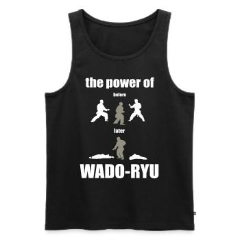 Wado-Ryu, Chemin de l’Ami - Karaté T Shirt - Débardeur bio Premium Homme - noir - Devant - Michal (187cm)