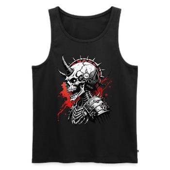 Samurai Skull // Totenkopf Samurai / Japan FS0011 - Männer Premium Bio Tank Top - Schwarz - Vorne - AI Model Male 178 light (178cm)