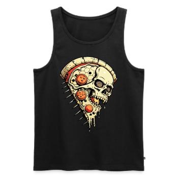 Pizza Skull // Coin Pizza Skull // Nourriture FS0047 - Débardeur bio Premium Homme - noir - Devant - Michal (187cm)