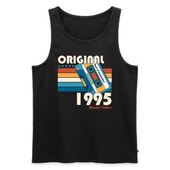 30ème Anniversaire Millésime Septembre 1995 Cassette 95 - Débardeur bio Premium Homme - noir - Devant - Michal (187cm)