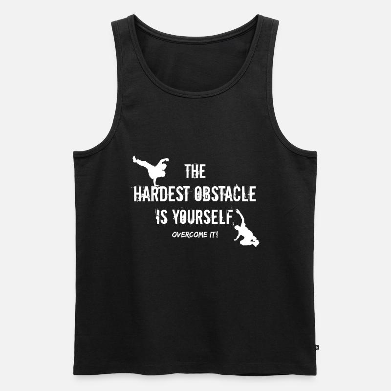 Hardest Obstacle Is Yourself Parkour Course Sort - Débardeur bio Premium Homme - noir