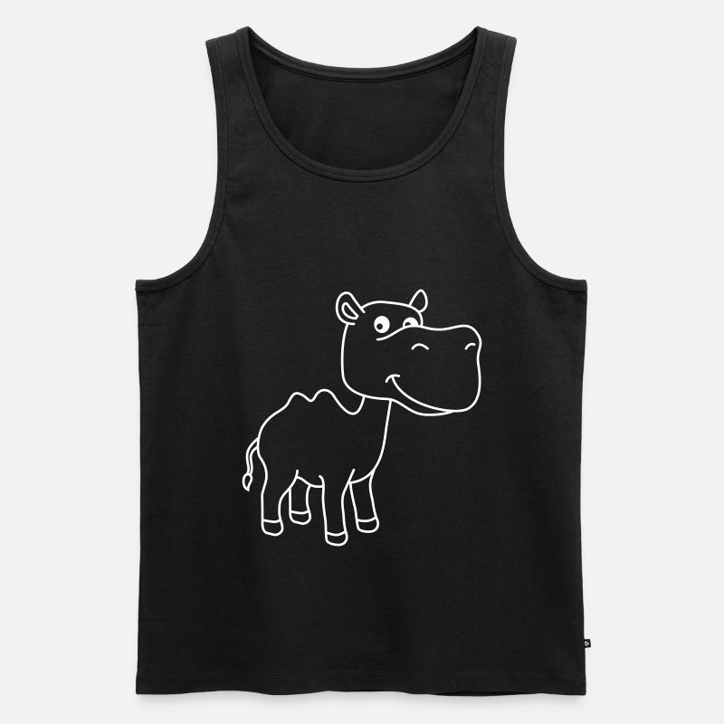 Kamel Comic - Männer Premium Bio Tank Top - Schwarz