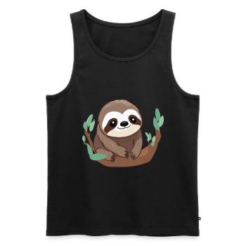 Cute Sloth Gift - Men's Premium Organic Tank Top - black - Front - Michal (187cm)