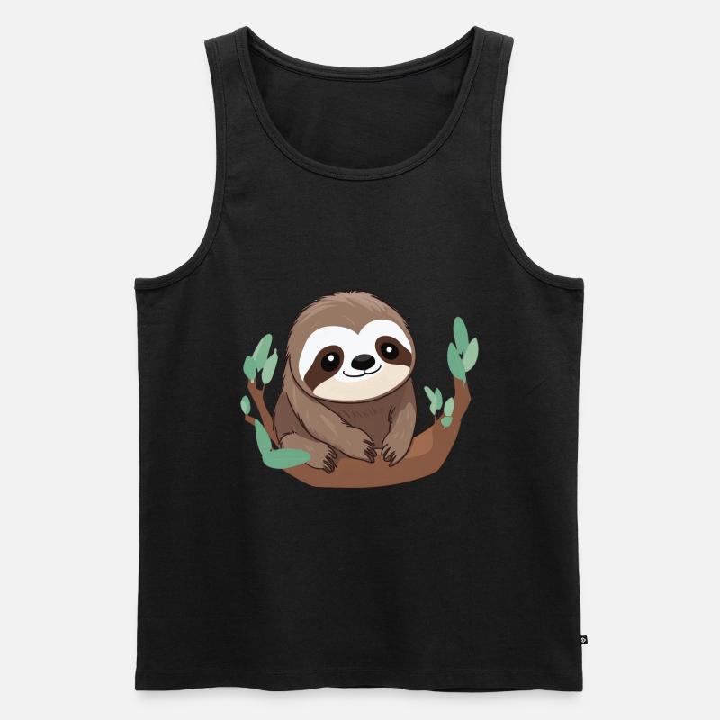 Süßes Faultier Geschenk - Männer Premium Bio Tank Top - Schwarz