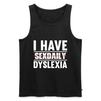 J’AI SEXDAILY DYSLEXIE - Débardeur bio Premium Homme - noir - Devant - AI Model Male 178 light (178cm)