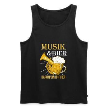Musik Bier Blasmusik Musiker Tenorhorn - Männer Premium Bio Tank Top - Schwarz - Vorne - Michal (187cm)