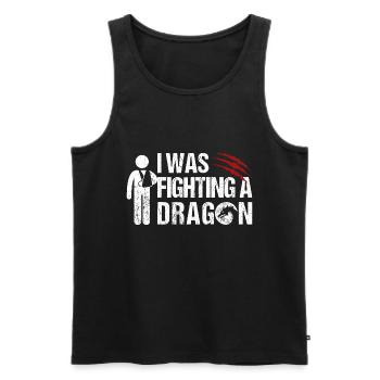I Quoi Fighting A Dragon Bras cassé Bras Cassé - Débardeur bio Premium Homme - noir - Devant - AI Model Male 178 light (178cm)