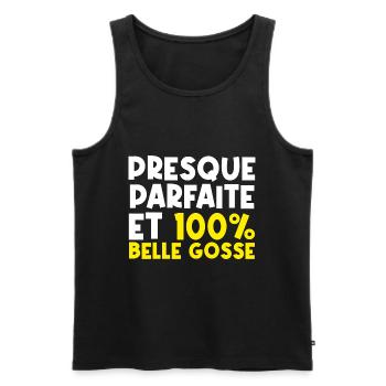 Fille belle | famille drôles - Débardeur bio Premium Homme - noir - Devant - Michal (187cm)