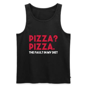 PIZZA? PIZZA. La faille dans mon régime - Débardeur bio Premium Homme - noir - Devant - Michal (187cm)