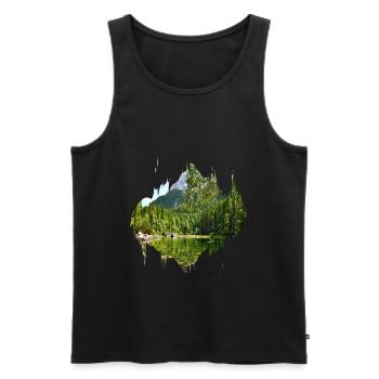 Tache de couleur éclaboussure paysage naturel - Débardeur bio Premium Homme - noir - Devant - AI Model Male 178 light (178cm)