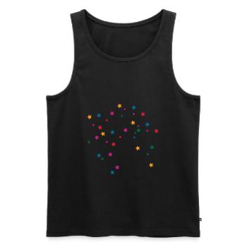 Bunte Sterne Deko Fantasy Geschenk - Männer Premium Bio Tank Top - Schwarz - Vorne - AI Model Male 178 light (178cm)