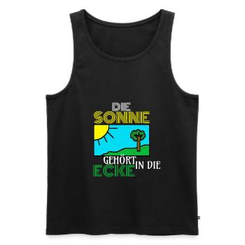 Die Sonne gehört in die Ecke Geschenk - Männer Premium Bio Tank Top - Schwarz - Vorne - AI Model Male 178 light (178cm)