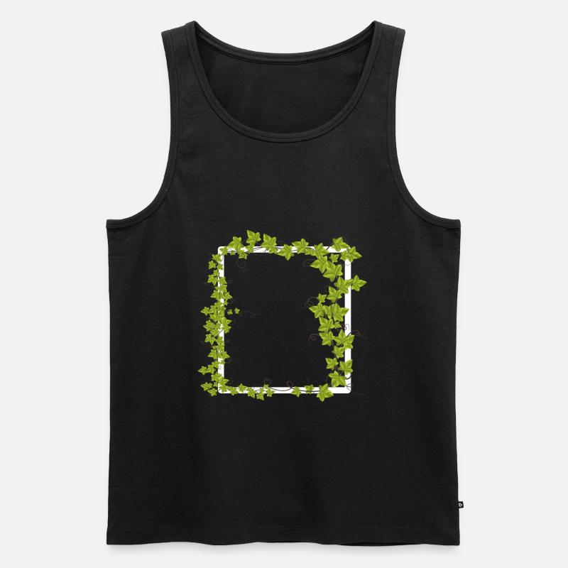 Rahmen mit Efeu Deko - Männer Premium Bio Tank Top - Schwarz