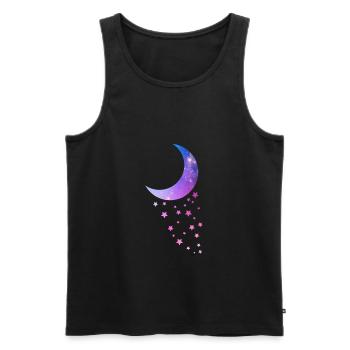 Crescent moon with stars Galaxy Gift - Men's Premium Organic Tank Top - black - Front - AI Model Male 178 light (178cm)