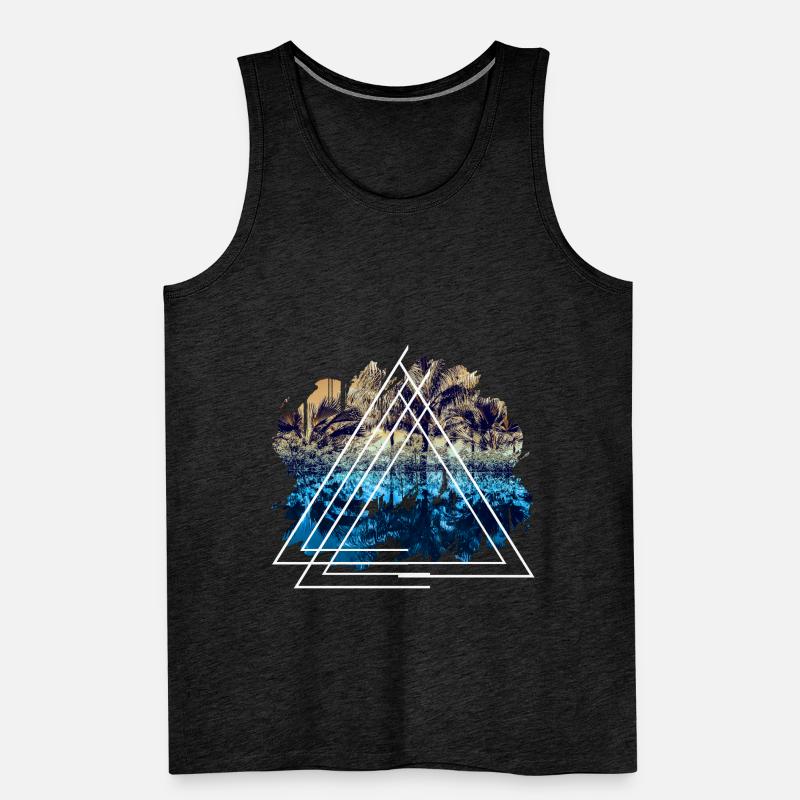 Vacation landscape triangular shape gift Men's Premium Organic Tank Top