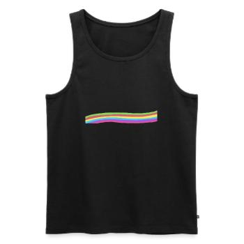 Rainbow couleurs vague décoration cadeau votre texte - Débardeur bio Premium Homme - noir - Devant - AI Model Male 178 light (178cm)
