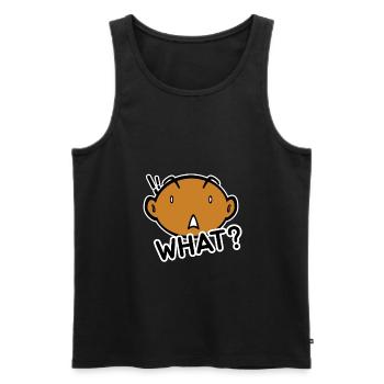 What? Funny head face gift - Men's Premium Organic Tank Top - black - Front - AI Model Male 178 light (178cm)