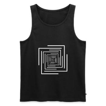 White lines and lines illusion - Men's Premium Organic Tank Top - black - Front - AI Model Male 178 light (178cm)