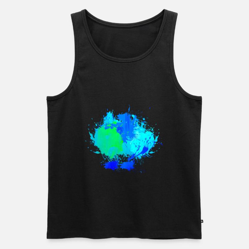 Blauer Farbfleck Hintergrund Deko - Männer Premium Bio Tank Top - Schwarz