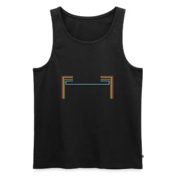 Bunte Linien Striche Deko Dein Text - Männer Premium Bio Tank Top - Schwarz - Vorne - AI Model Male 178 light (178cm)