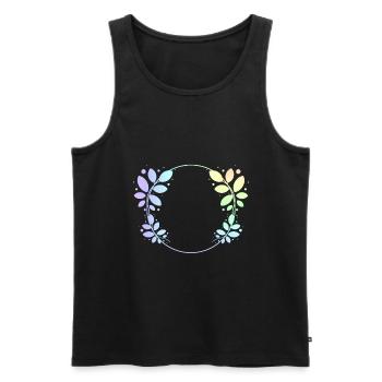 Colorful Round Frame Leaves Wreath Decoration - Men's Premium Organic Tank Top - black - Front - AI Model Male 178 light (178cm)