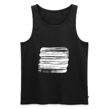 Coups de pinceau blanc fond décor - Débardeur bio Premium Homme - noir - Devant - AI Model Male 178 light (178cm)