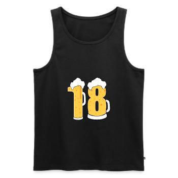 18 ans nombre anniversaire de bière décoration - Débardeur bio Premium Homme - noir - Devant - Michal (187cm)