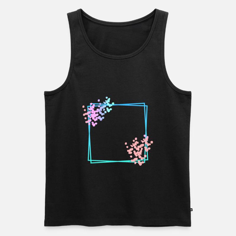 Blue square frame with dots - Men's Premium Organic Tank Top - black