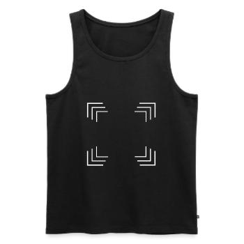 Ecken Rahmen in weiß - Männer Premium Bio Tank Top - Schwarz - Vorne - AI Model Male 178 light (178cm)