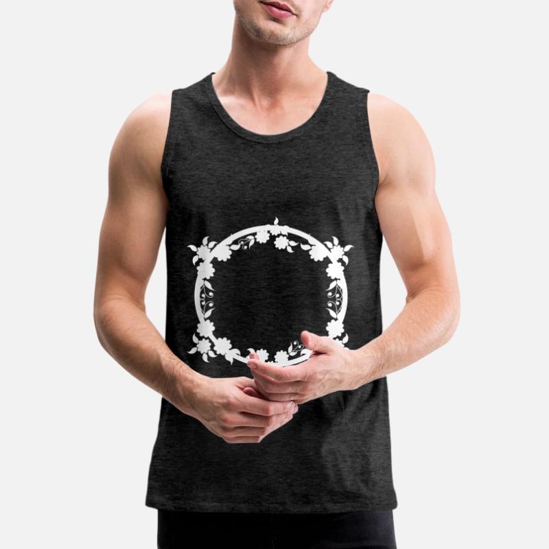Ornaments Circular frame Basic text Men's Premium Organic Tank Top