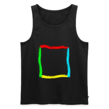 Rahmen für Kinder mit bunte Strichen - Männer Premium Bio Tank Top - Schwarz - Vorne - Michal (187cm)