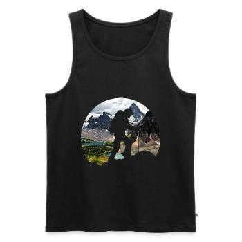 Aventures en plein air Randonnée Randonnée Montagne Montagne - Débardeur bio Premium Homme - noir - Devant - AI Model Male 178 light (178cm)