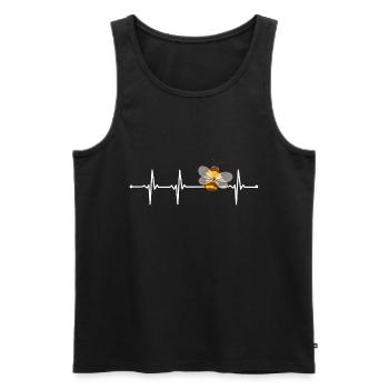 Herzschlag Biene Imker Honigbienen - Männer Premium Bio Tank Top - Schwarz - Vorne - Michal (187cm)