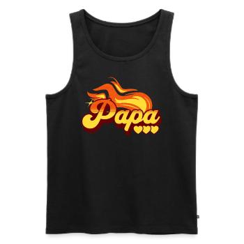 Flamme Cadeau Meilleur Papa Rockeur - Débardeur bio Premium Homme - noir - Devant - AI Model Male 178 light (178cm)