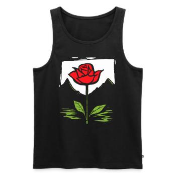 Japanese Red Sun: Rose - Men's Premium Organic Tank Top - black - Front - Michal (187cm)