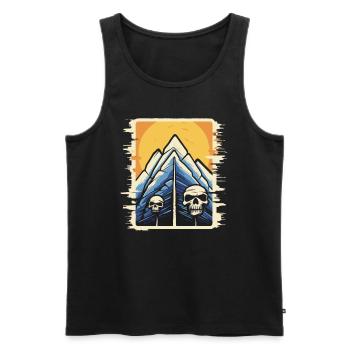 Japanese Mountains Nature: Horror Tarot Skull - Men's Premium Organic Tank Top - black - Front - Michal (187cm)