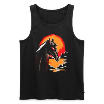 Japanese Red Sun: A Dark Horse - Men's Premium Organic Tank Top - black - Front - AI Model Male 178 light (178cm)