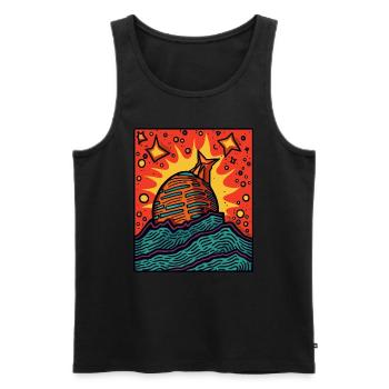 Ein unbekanntes Objekt am Himmel - Männer Premium Bio Tank Top - Schwarz - Vorne - AI Model Male 178 light (178cm)