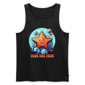 Versteck den Schmerz, kleine Seestern Seeigel - Männer Premium Bio Tank Top - Schwarz - Vorne - AI Model Male 178 light (178cm)