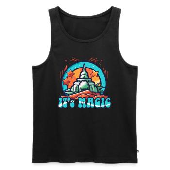 Magisches orientalisches Schloss - Männer Premium Bio Tank Top - Schwarz - Vorne - AI Model Male 178 light (178cm)