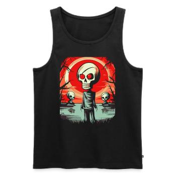Crâne de zombie des marais mignon - Débardeur bio Premium Homme - noir - Devant - AI Model Male 178 light (178cm)
