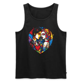 Aimer les amants et les cœurs - Débardeur bio Premium Homme - noir - Devant - Michal (187cm)