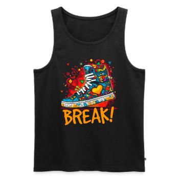 Breakdance Love : Baskets en forme de cœur - Débardeur bio Premium Homme - noir - Devant - Michal (187cm)
