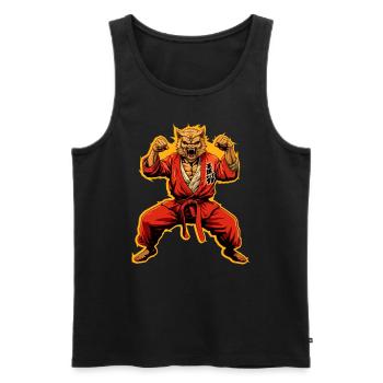 Le meilleur chat d’arts martiaux - Débardeur bio Premium Homme - noir - Devant - AI Model Male 178 light (178cm)